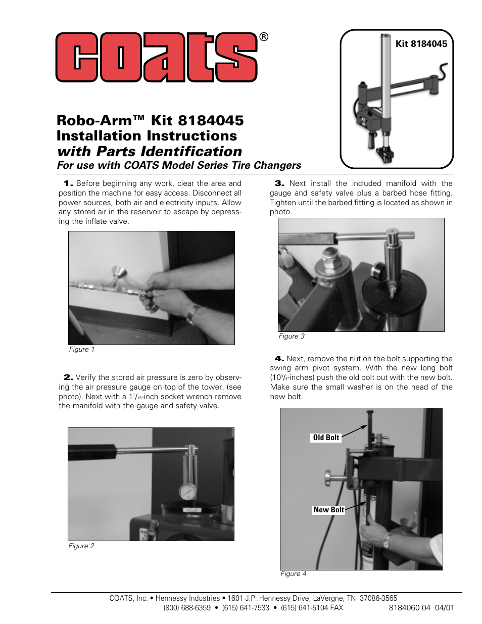 COATS Kit 8184045, Robo Arm User Manual | 4 pages