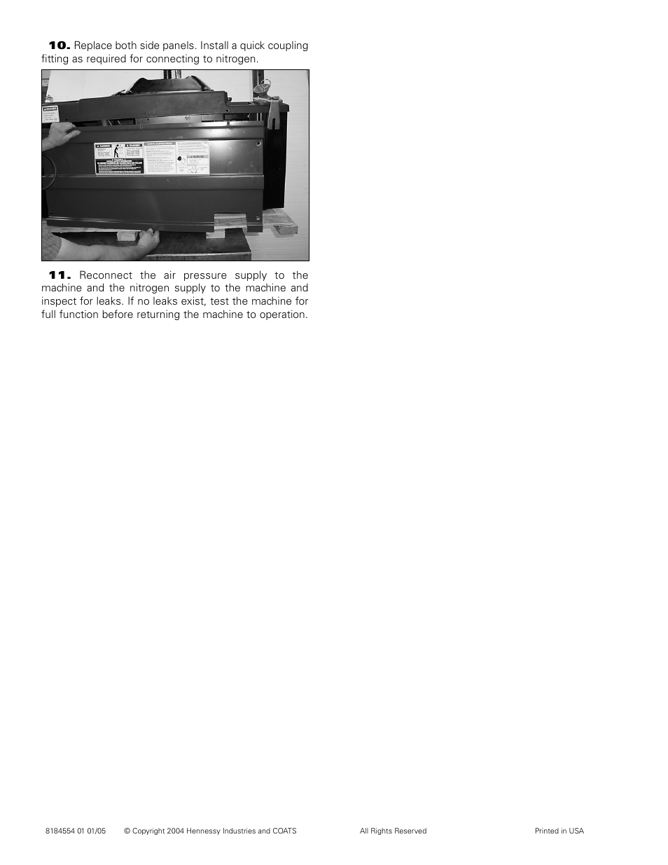 COATS Kit 8184553, Nitrogen Inflation System User Manual | Page 8 / 8