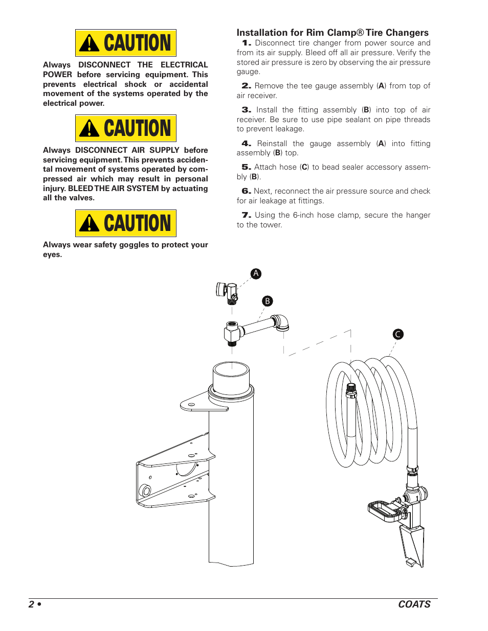 Caution | COATS Kit 85606545, Kit 85606739 Bead Sealer Accessory User Manual | Page 2 / 4
