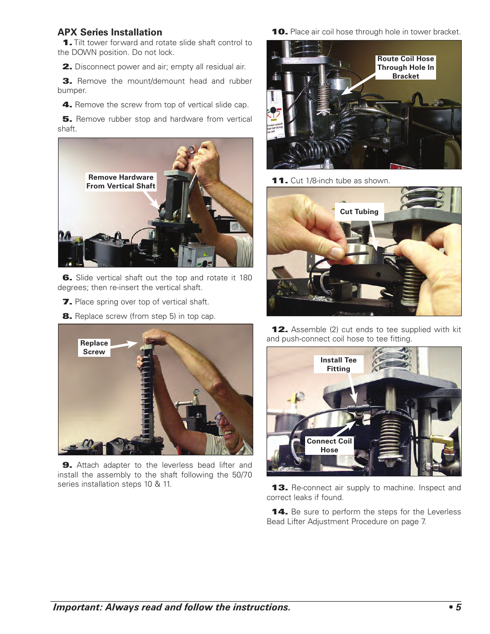 COATS Kit 85606689 Leverless Bead Lifter User Manual | Page 5 / 12