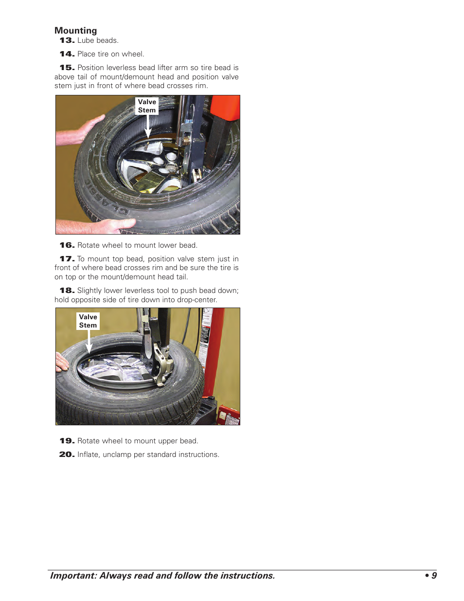 COATS Kit 85606689 Leverless Bead Lifter User Manual | Page 9 / 12
