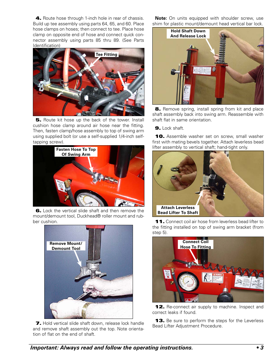 COATS Kit 85607471 Leverless Bead Lifter User Manual | Page 3 / 12