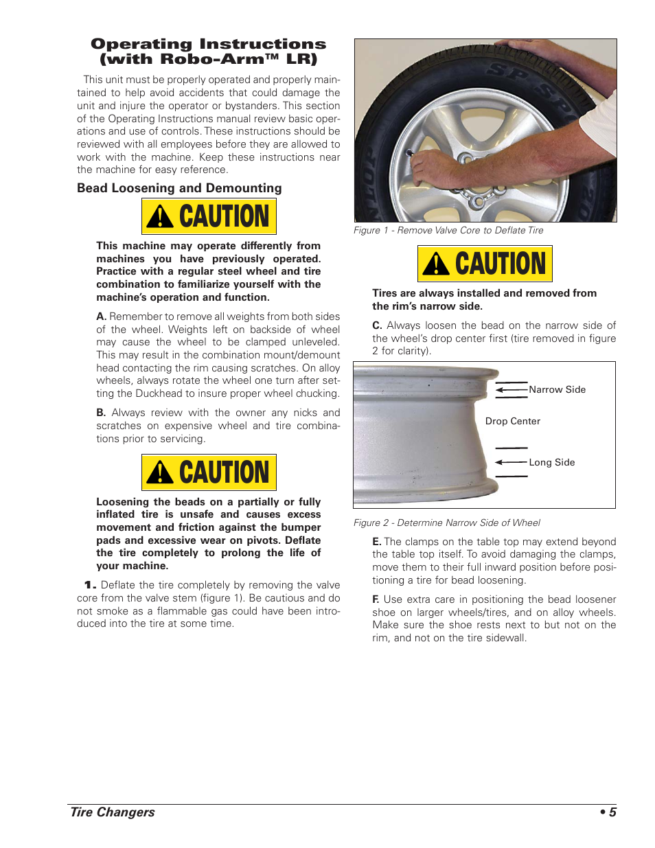 Caution, Operating instructions (with robo-arm™ lr) | COATS Kit 8560761701 Robo-Arm LR User Manual | Page 5 / 12
