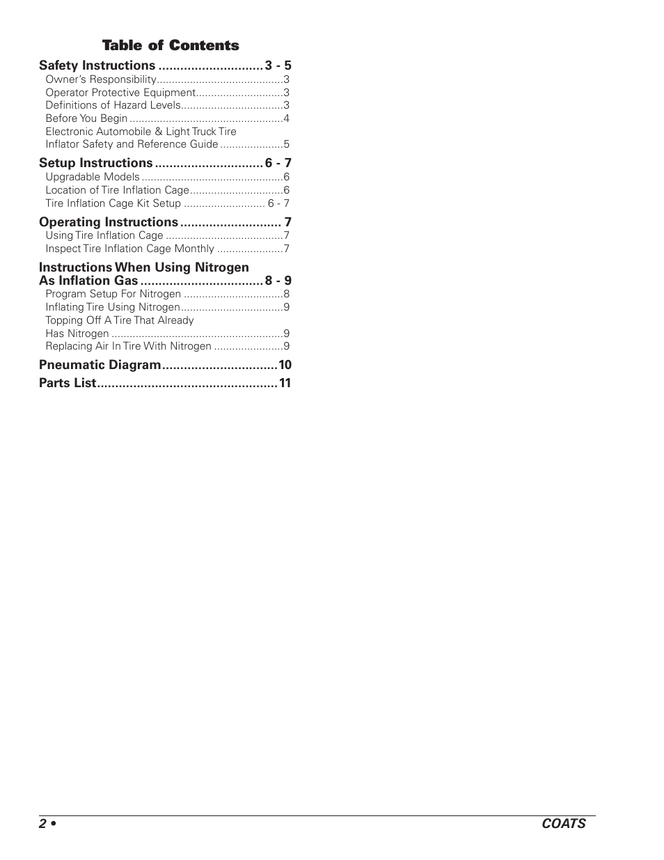 COATS Kit 85607770 Tire Inflation Cage User Manual | Page 2 / 12