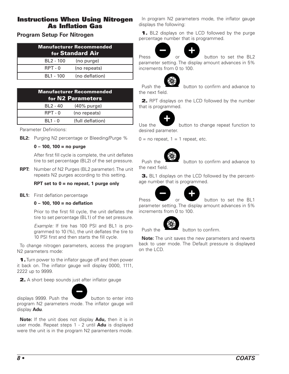 Instructions when using nitrogen as infl ation gas | COATS Kit 85607770 Tire Inflation Cage User Manual | Page 8 / 12