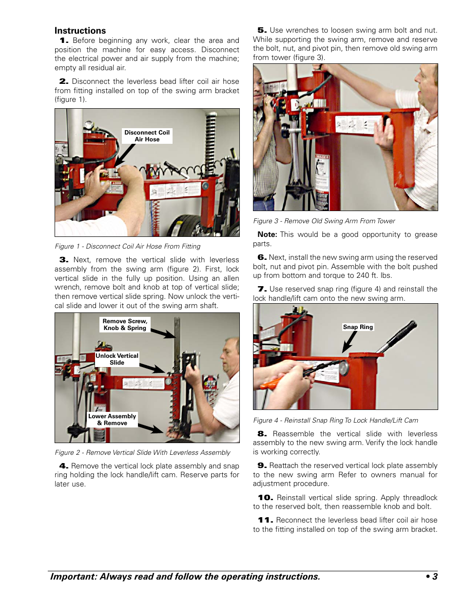 COATS Kit 85607983 Locking Swing Arm User Manual | Page 3 / 4