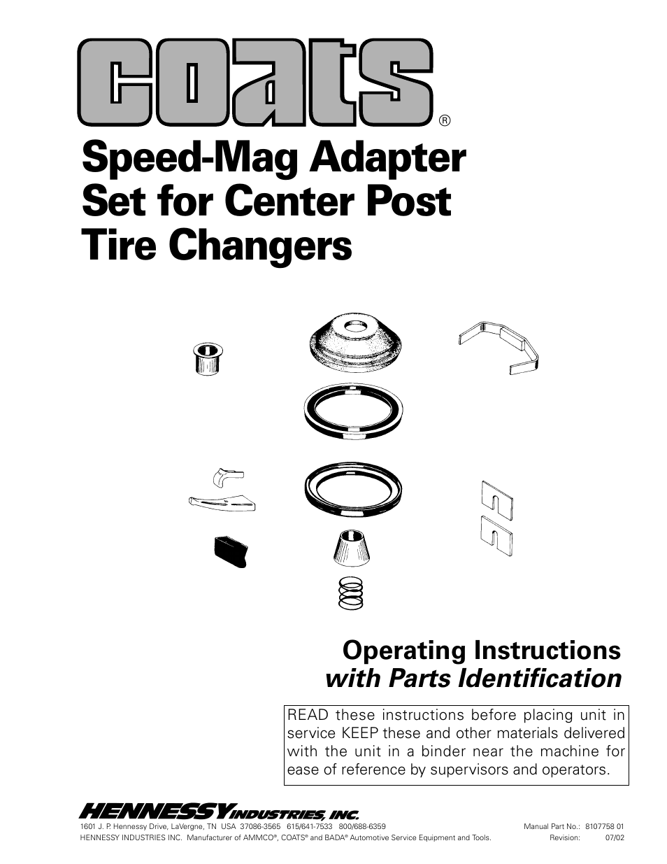 COATS Speed-Mag Adapter Set User Manual | 4 pages