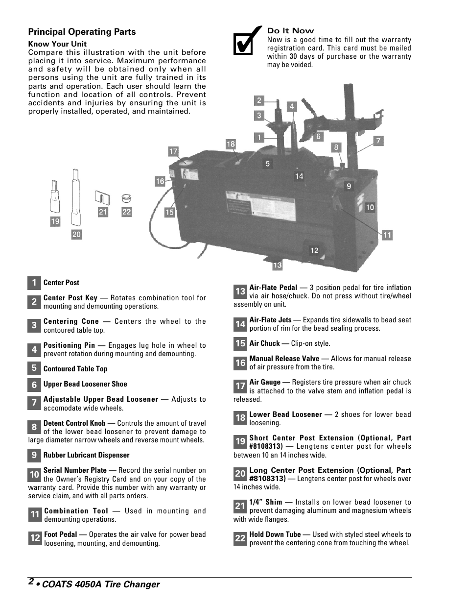 COATS 4050A Tire Changer User Manual | Page 4 / 16