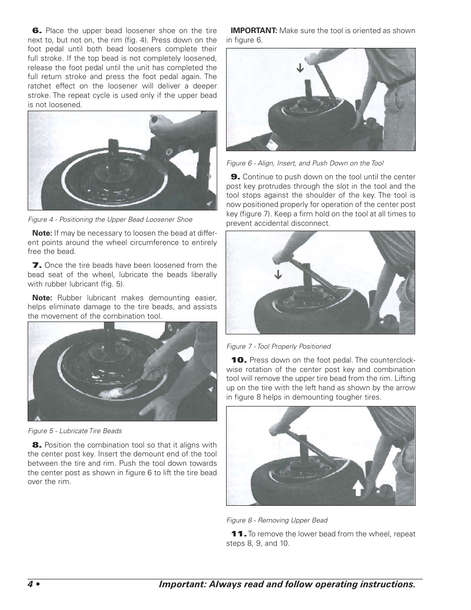 COATS 4070 Tire Changer User Manual | Page 8 / 24