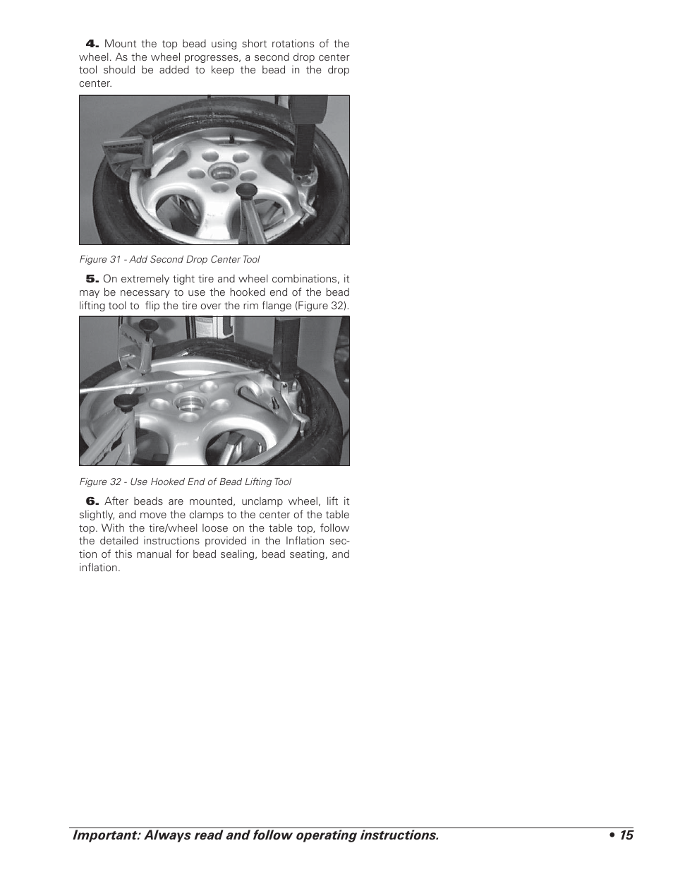 COATS 5030 A/E Tire Changer User Manual | Page 19 / 24