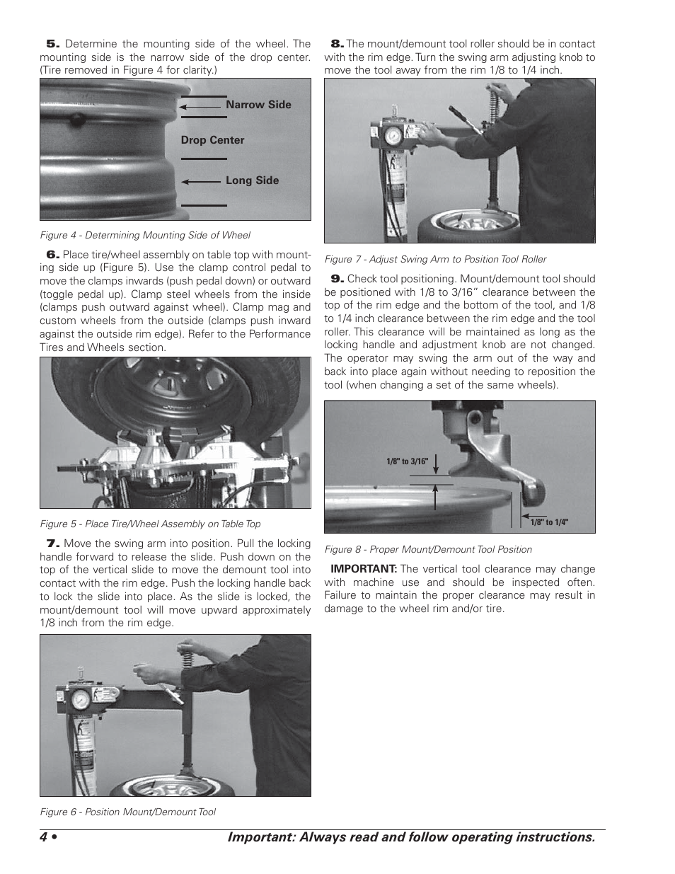 COATS 5030 A/E Tire Changer User Manual | Page 8 / 24