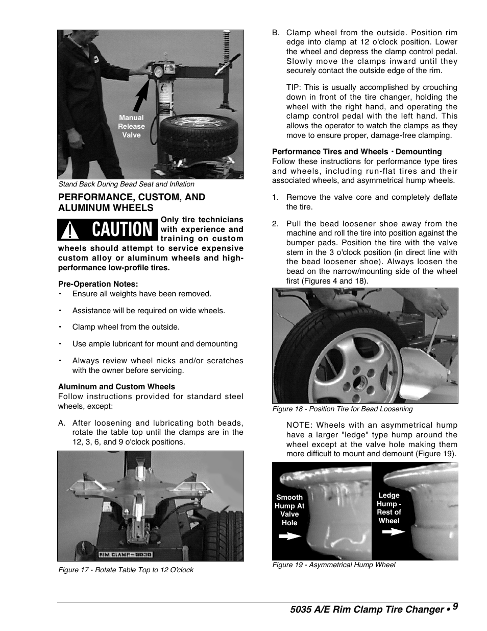 Caution | COATS 5035 A/E Tire Changer User Manual | Page 11 / 18