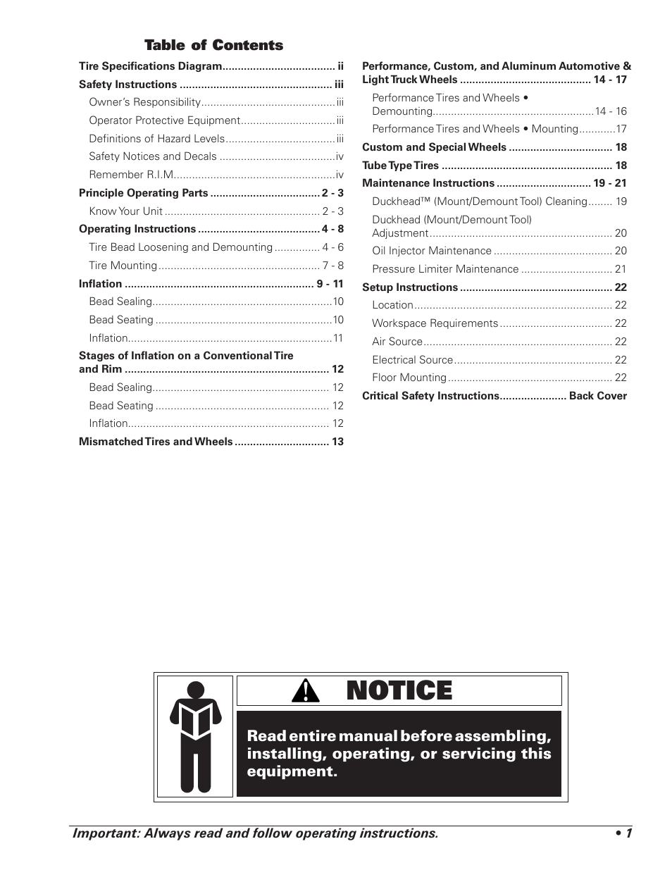 COATS 5040 A/E Tire Changer User Manual | Page 5 / 28