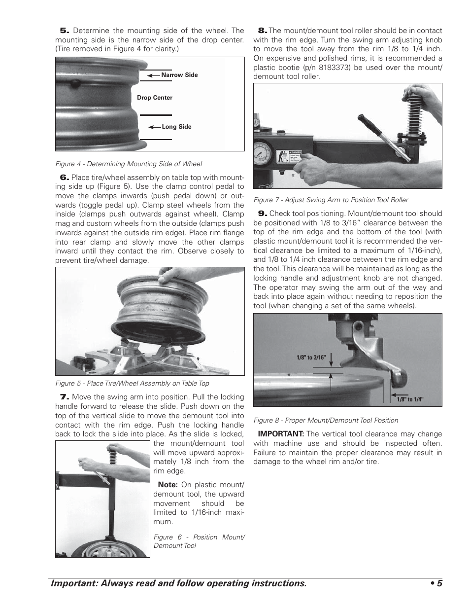 COATS 5040 A/E Tire Changer User Manual | Page 9 / 28