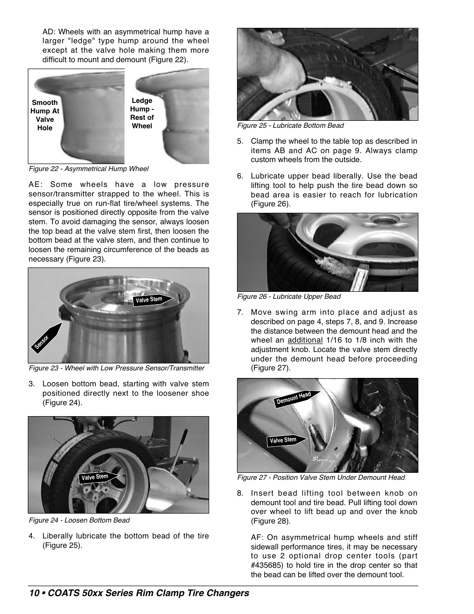 10 • coats 50xx series rim clamp tire changers | COATS 50xx Series Tire Changer User Manual | Page 12 / 20