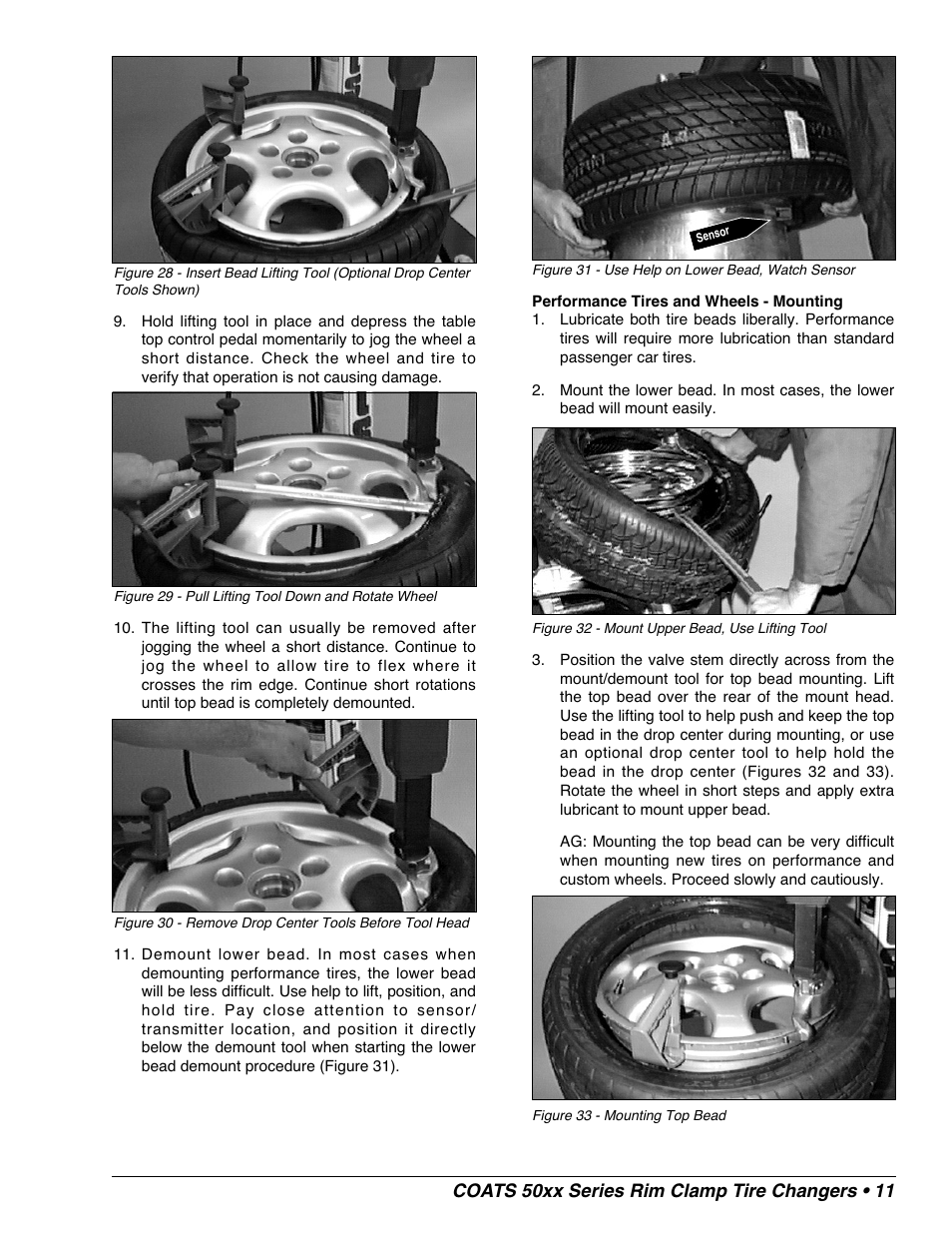 Coats 50xx series rim clamp tire changers • 11 | COATS 50xx Series Tire Changer User Manual | Page 13 / 20