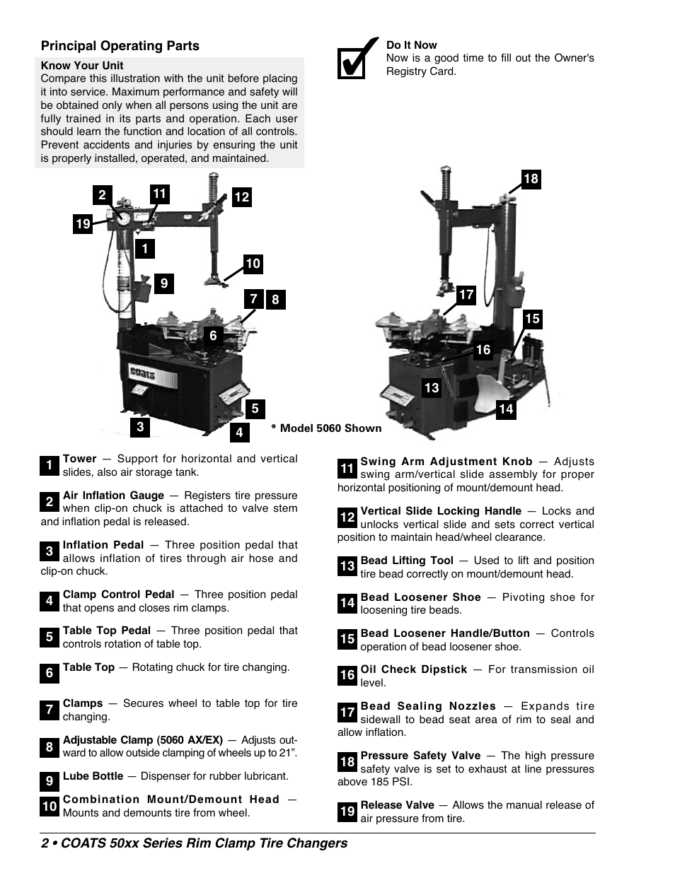COATS 50xx Series Tire Changer User Manual | Page 4 / 20