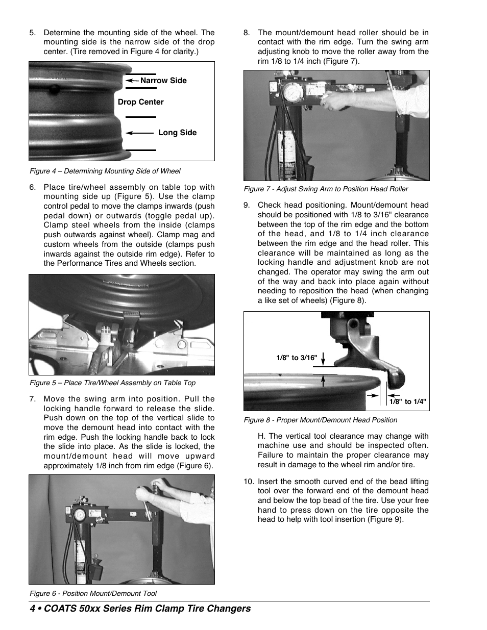 4 • coats 50xx series rim clamp tire changers | COATS 50xx Series Tire Changer User Manual | Page 6 / 20