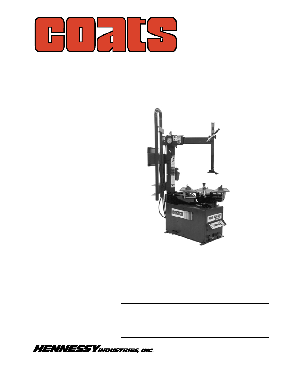 COATS 6050 A/E/AX/EX Tire Changer User Manual | 20 pages