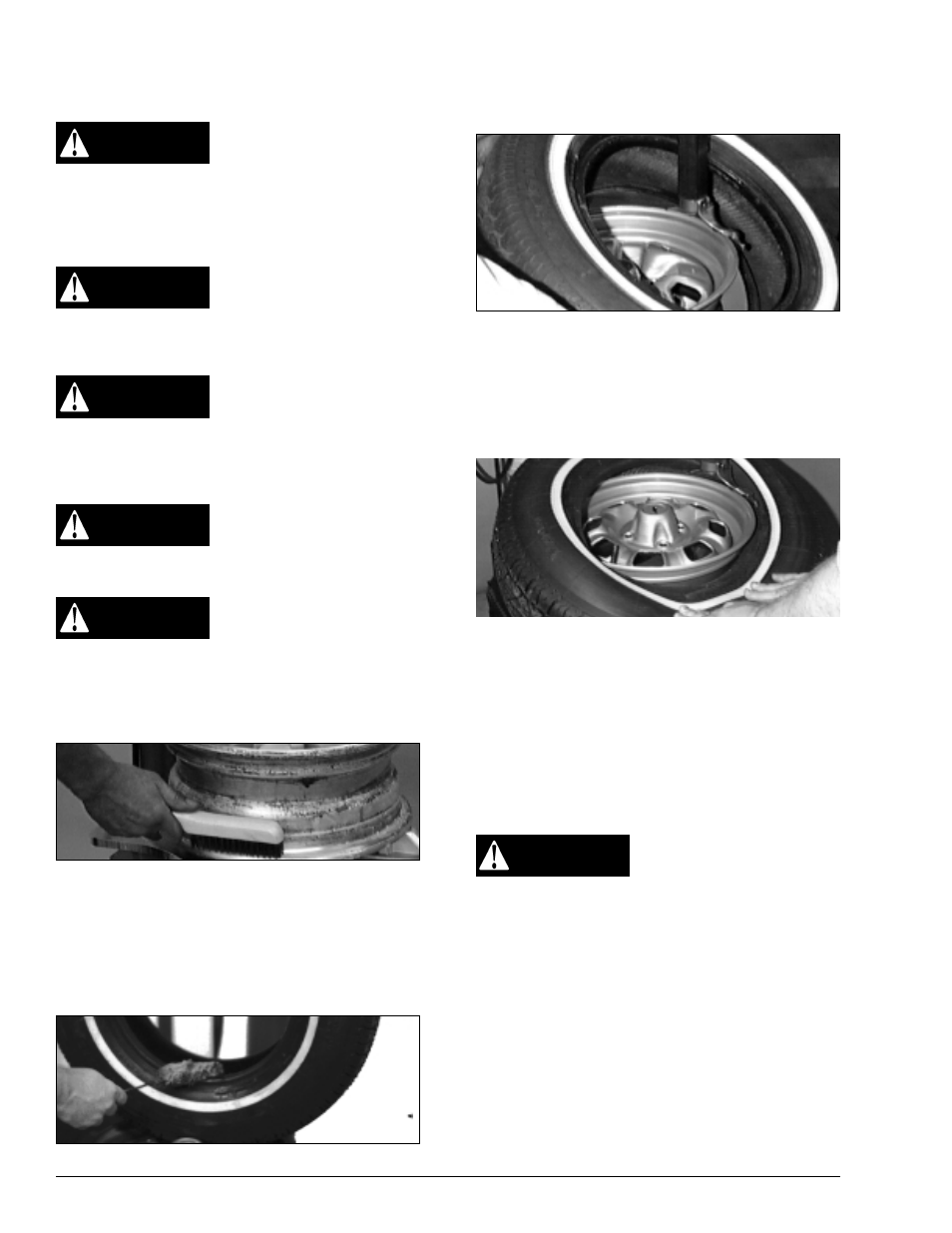Warning danger caution warning caution warning | COATS 6050 A/E/AX/EX Tire Changer User Manual | Page 8 / 20