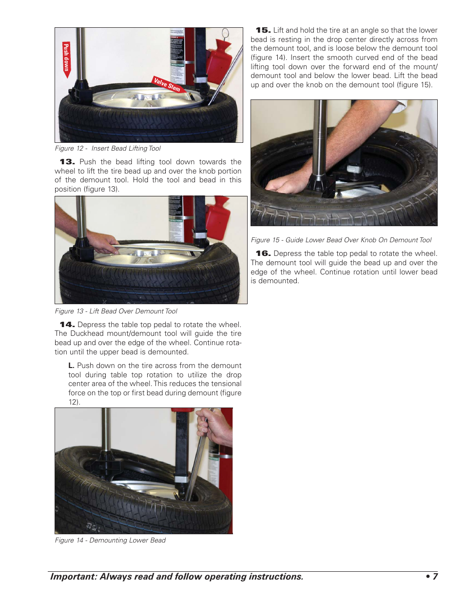 COATS 7xxx Series Tire Changer User Manual | Page 11 / 32