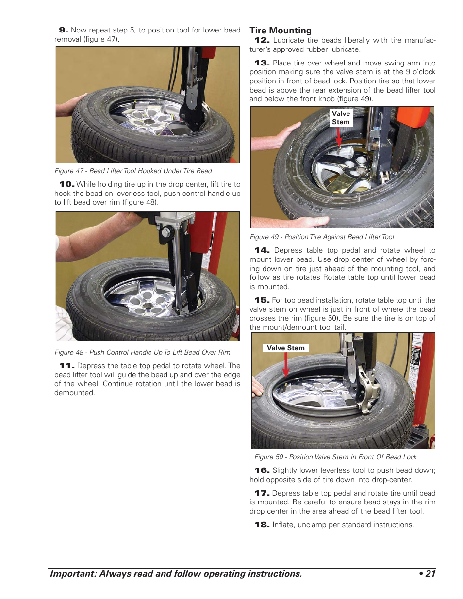 COATS 7xxx Series Tire Changer User Manual | Page 25 / 32