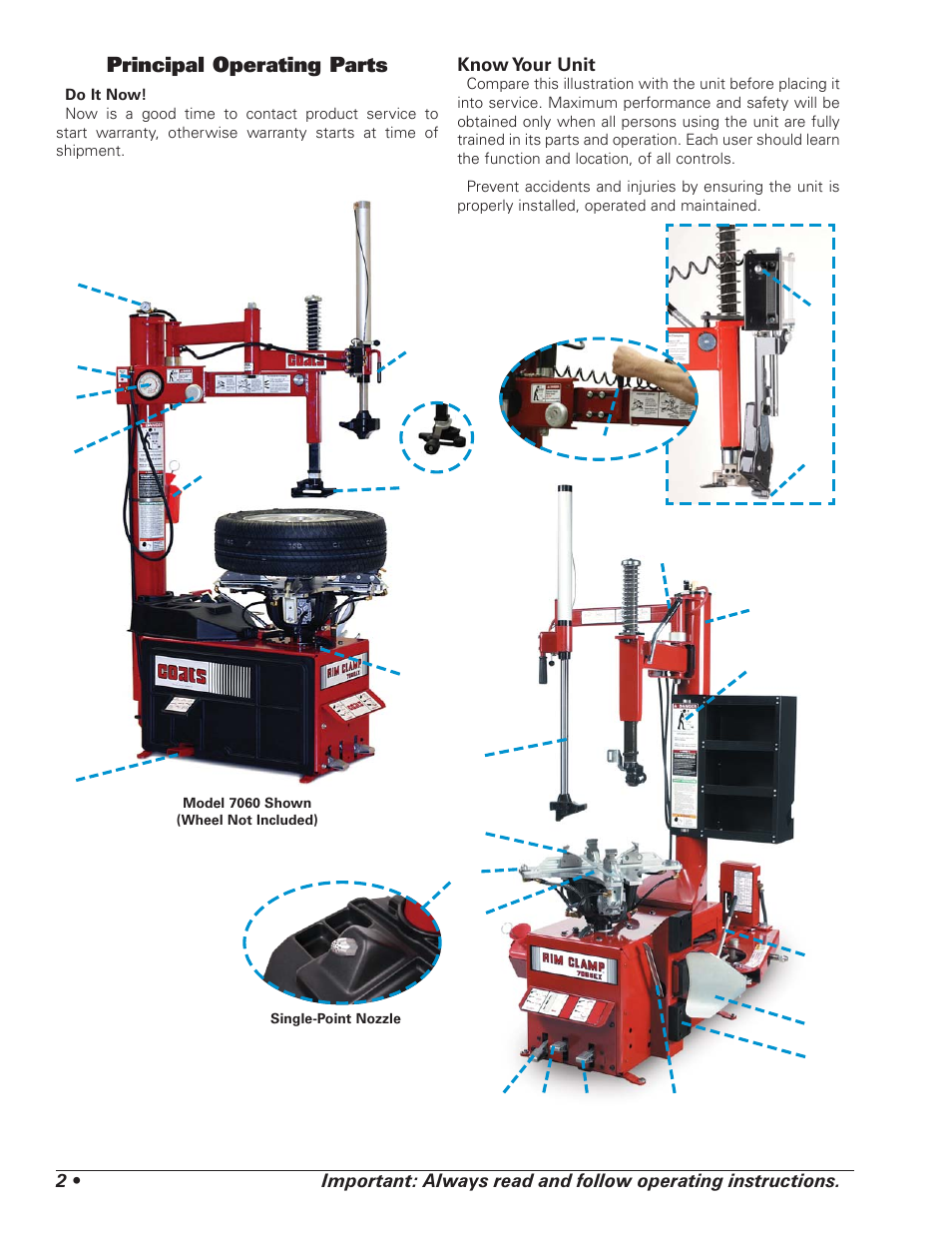 COATS 7xxx Series Tire Changer User Manual | Page 6 / 32