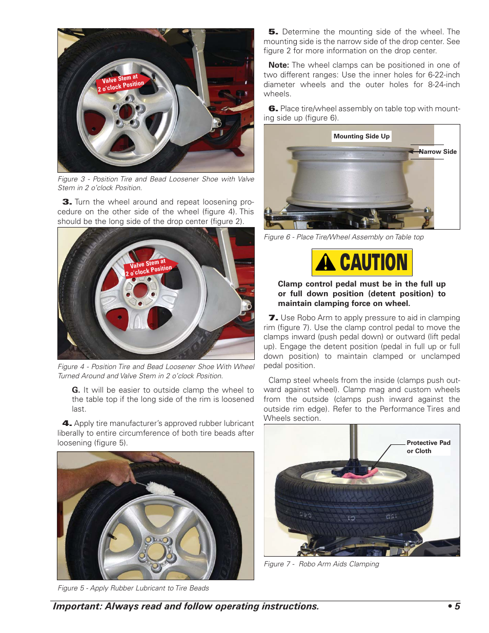 Caution | COATS 7xxx Series Tire Changer User Manual | Page 9 / 32