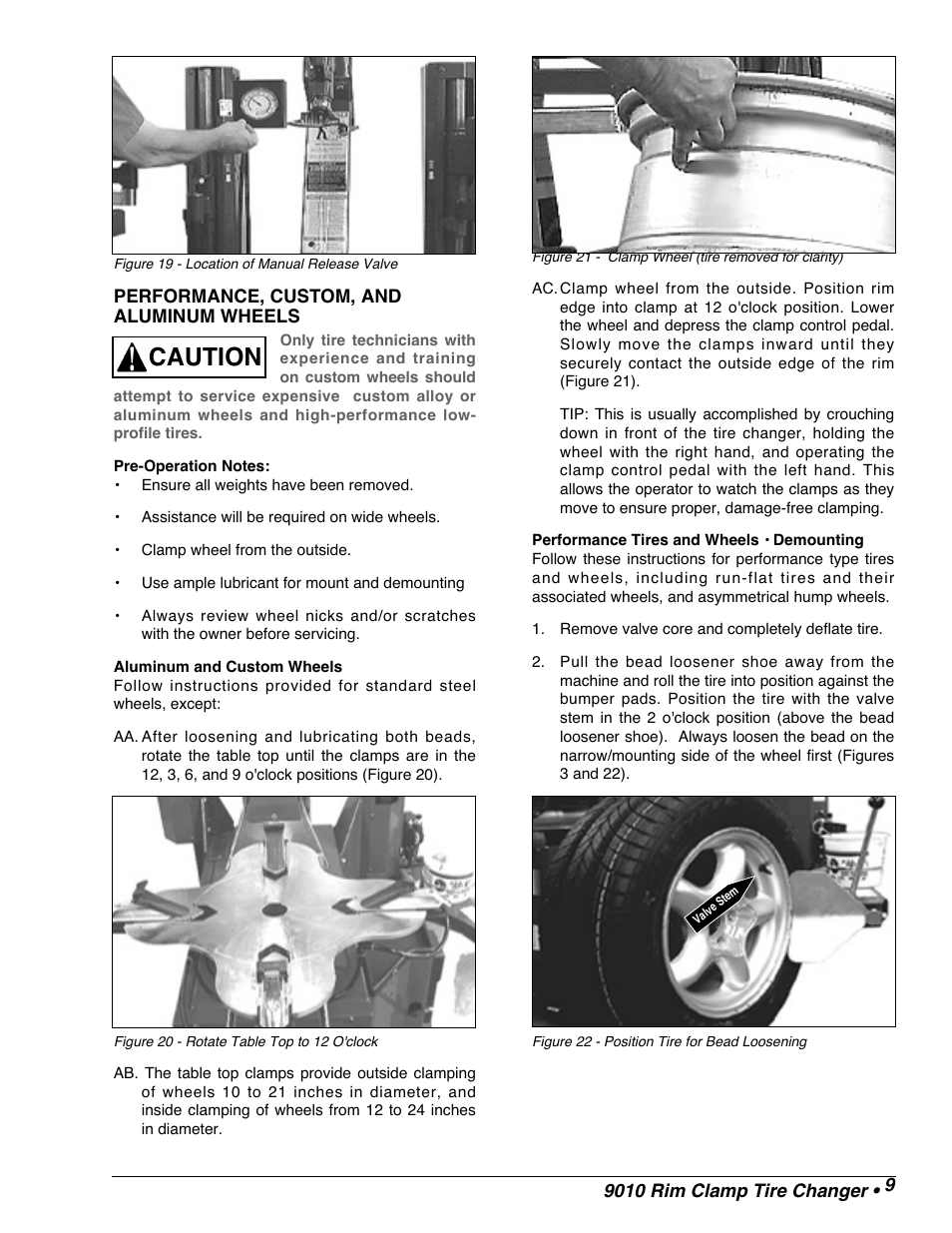 Caution | COATS 9010 AX/EX Tire Changer User Manual | Page 11 / 20