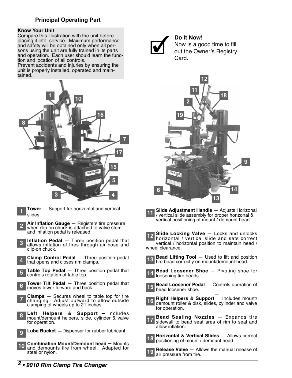 COATS 9010 AX/EX Tire Changer User Manual | Page 4 / 20