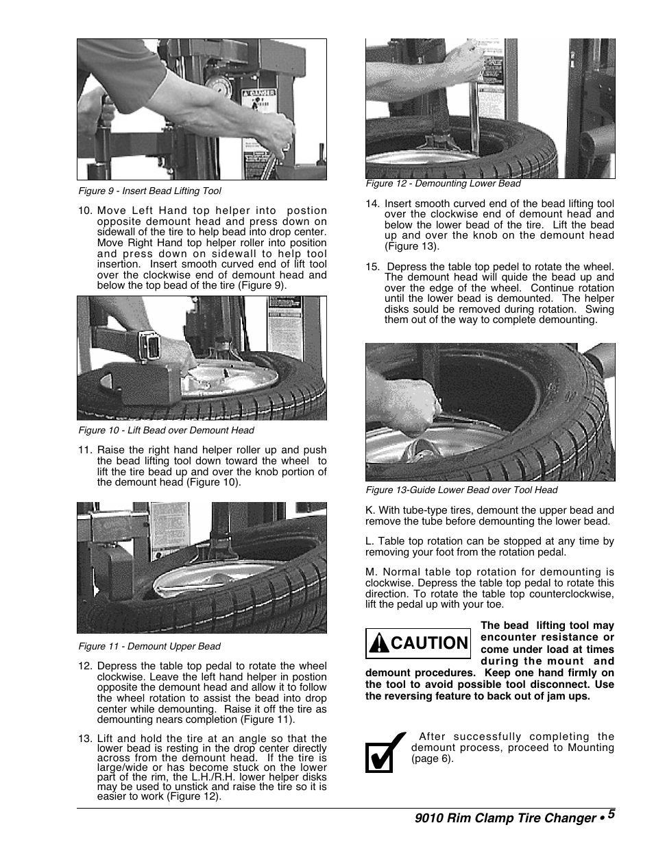 Caution | COATS 9010 AX/EX Tire Changer User Manual | Page 7 / 20