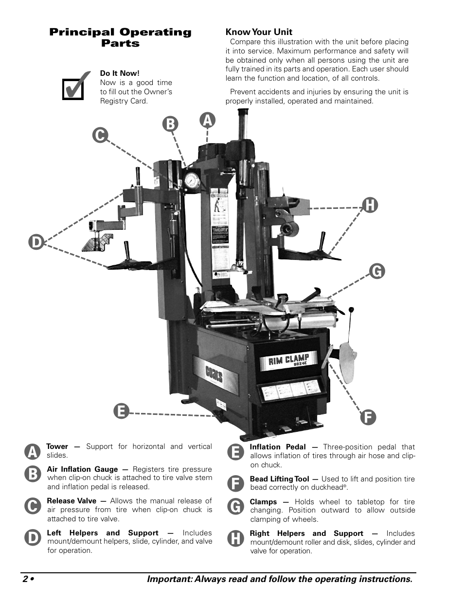 COATS 9024E Tire Changer User Manual | Page 6 / 28