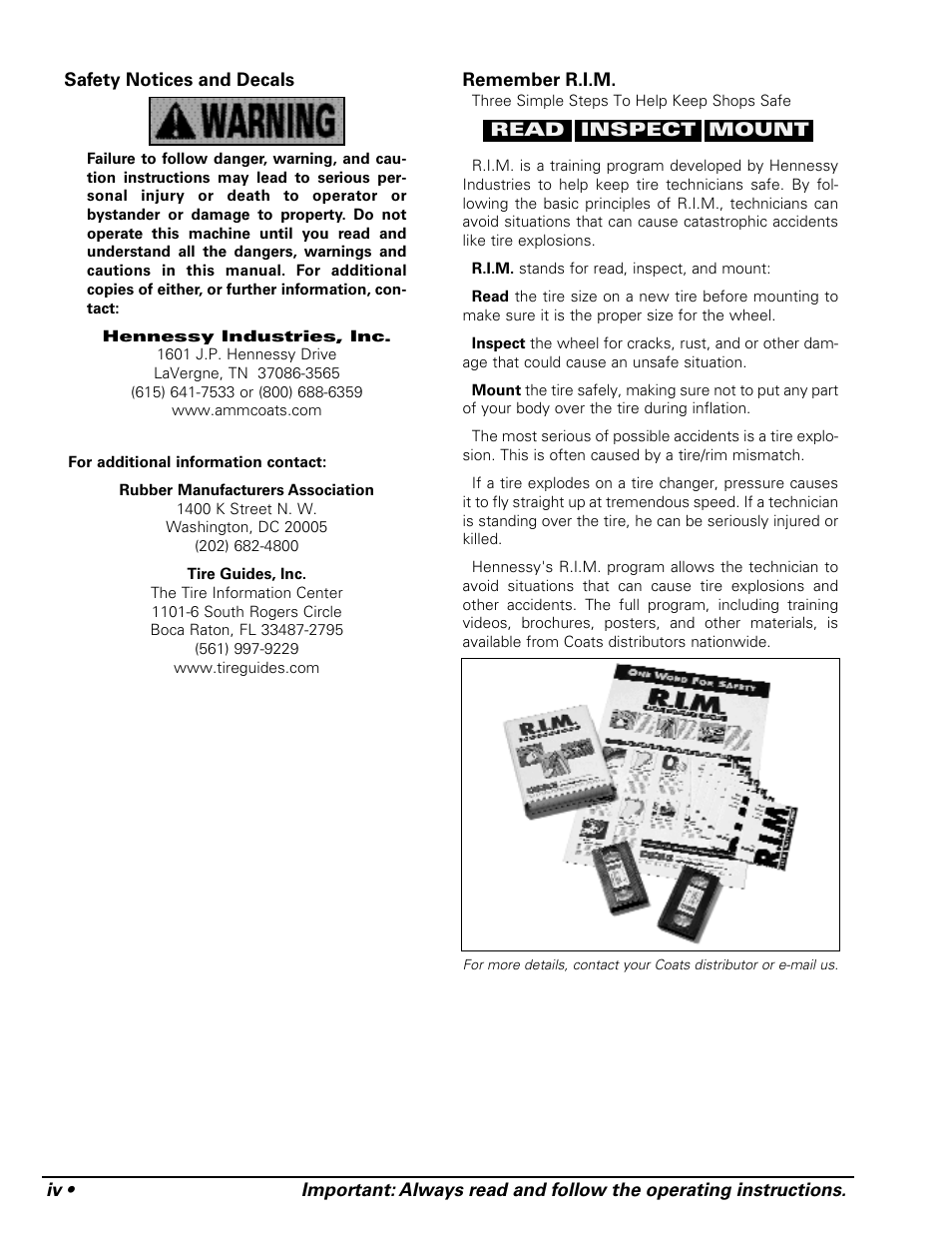 COATS APX Rim Clamp Tire Changer User Manual | Page 4 / 28