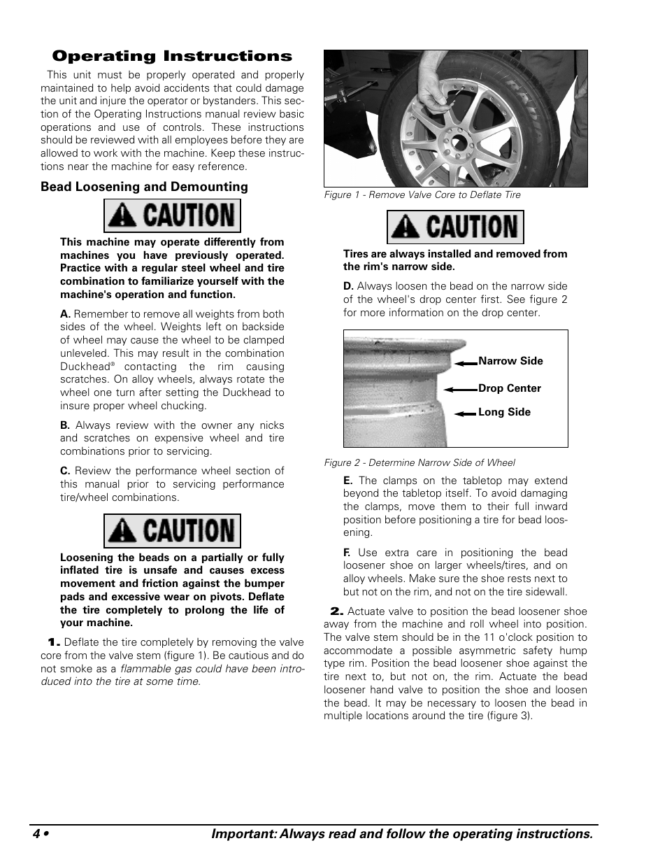 Operating instructions | COATS APX Rim Clamp Tire Changer User Manual | Page 8 / 28