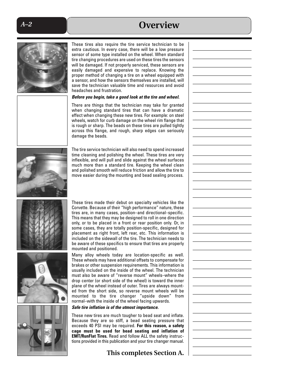 Overview | COATS Extended Mobility (EMT) RunFlat Tires User Manual | Page 10 / 48