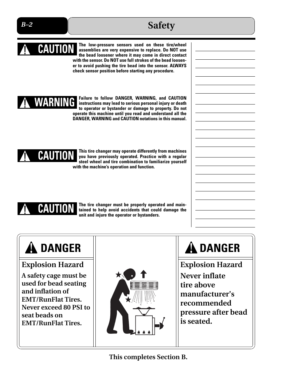 Caution, Warning, Danger | Safety | COATS Extended Mobility (EMT) RunFlat Tires User Manual | Page 12 / 48