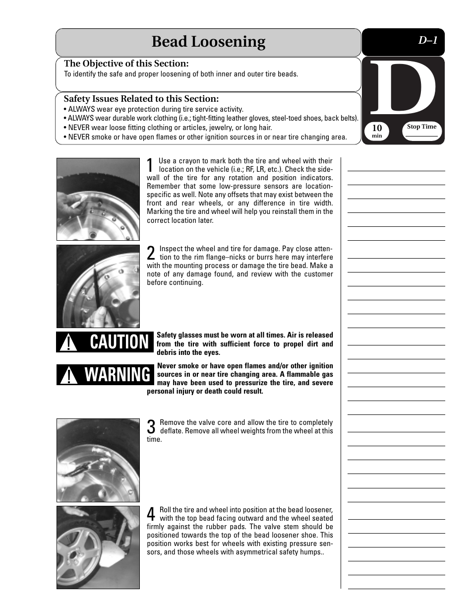 Caution, Warning, Bead loosening | COATS Extended Mobility (EMT) RunFlat Tires User Manual | Page 15 / 48