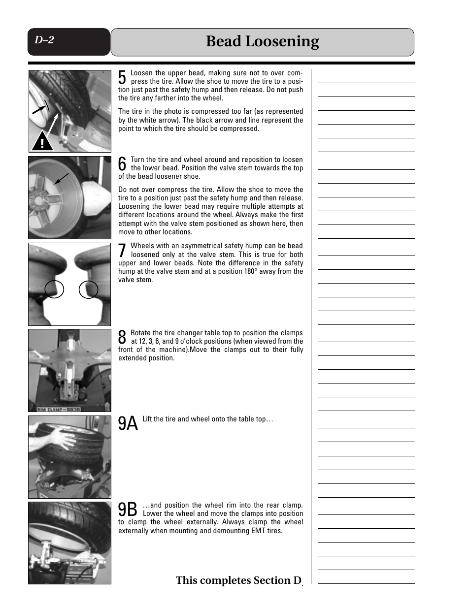 Bead loosening | COATS Extended Mobility (EMT) RunFlat Tires User Manual | Page 16 / 48