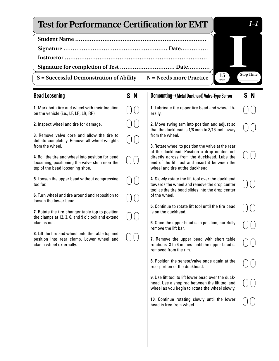 Test for performance certification for emt | COATS Extended Mobility (EMT) RunFlat Tires User Manual | Page 29 / 48