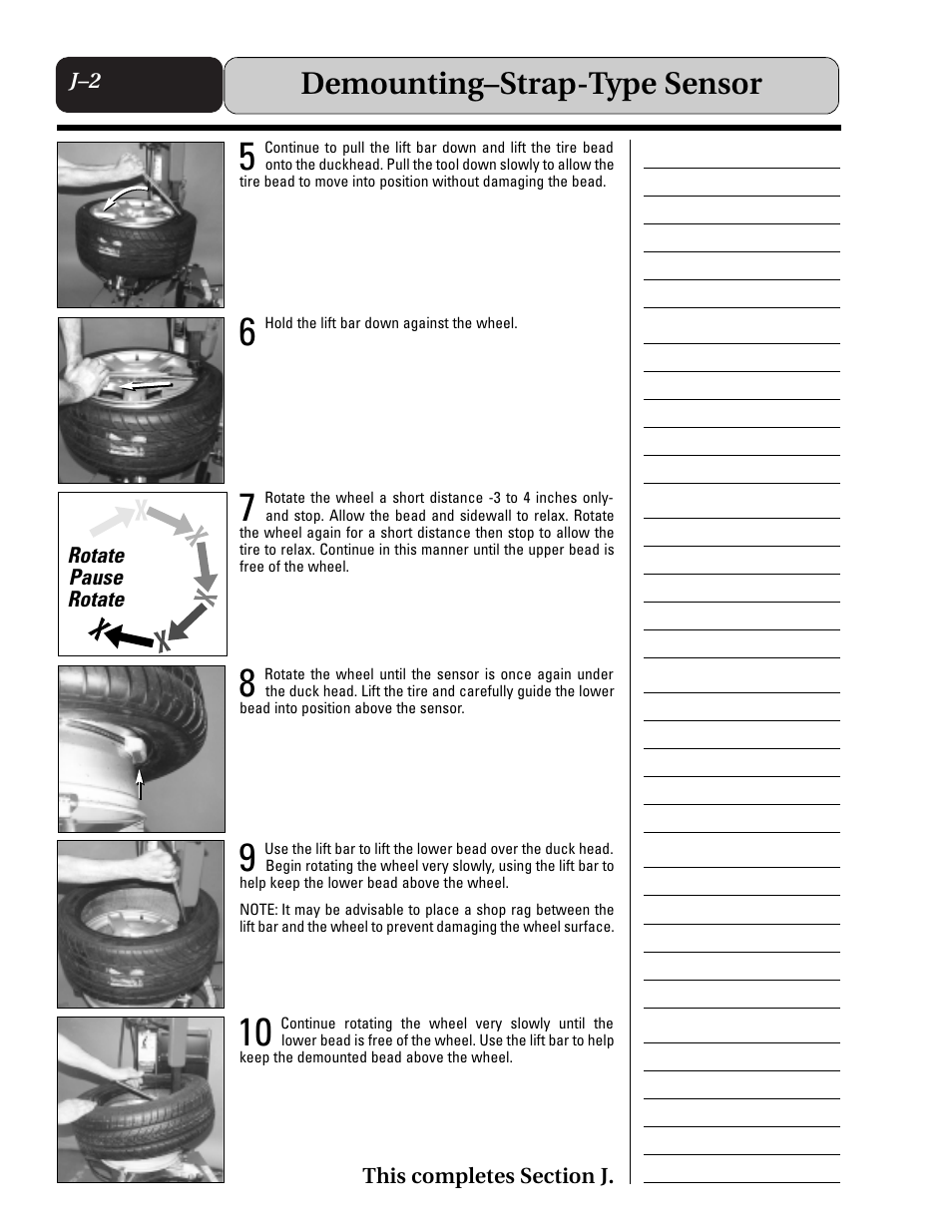 Demounting–strap-type sensor | COATS Extended Mobility (EMT) RunFlat Tires User Manual | Page 34 / 48