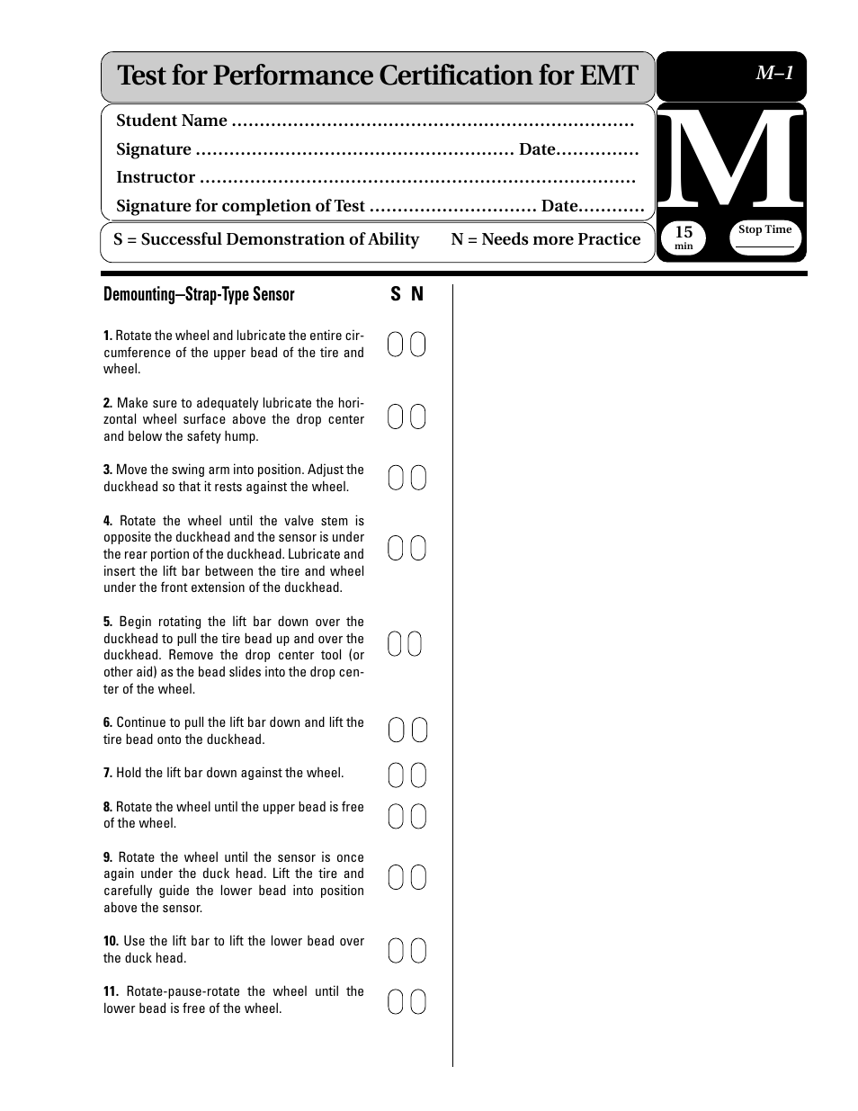 Test for performance certification for emt | COATS Extended Mobility (EMT) RunFlat Tires User Manual | Page 41 / 48