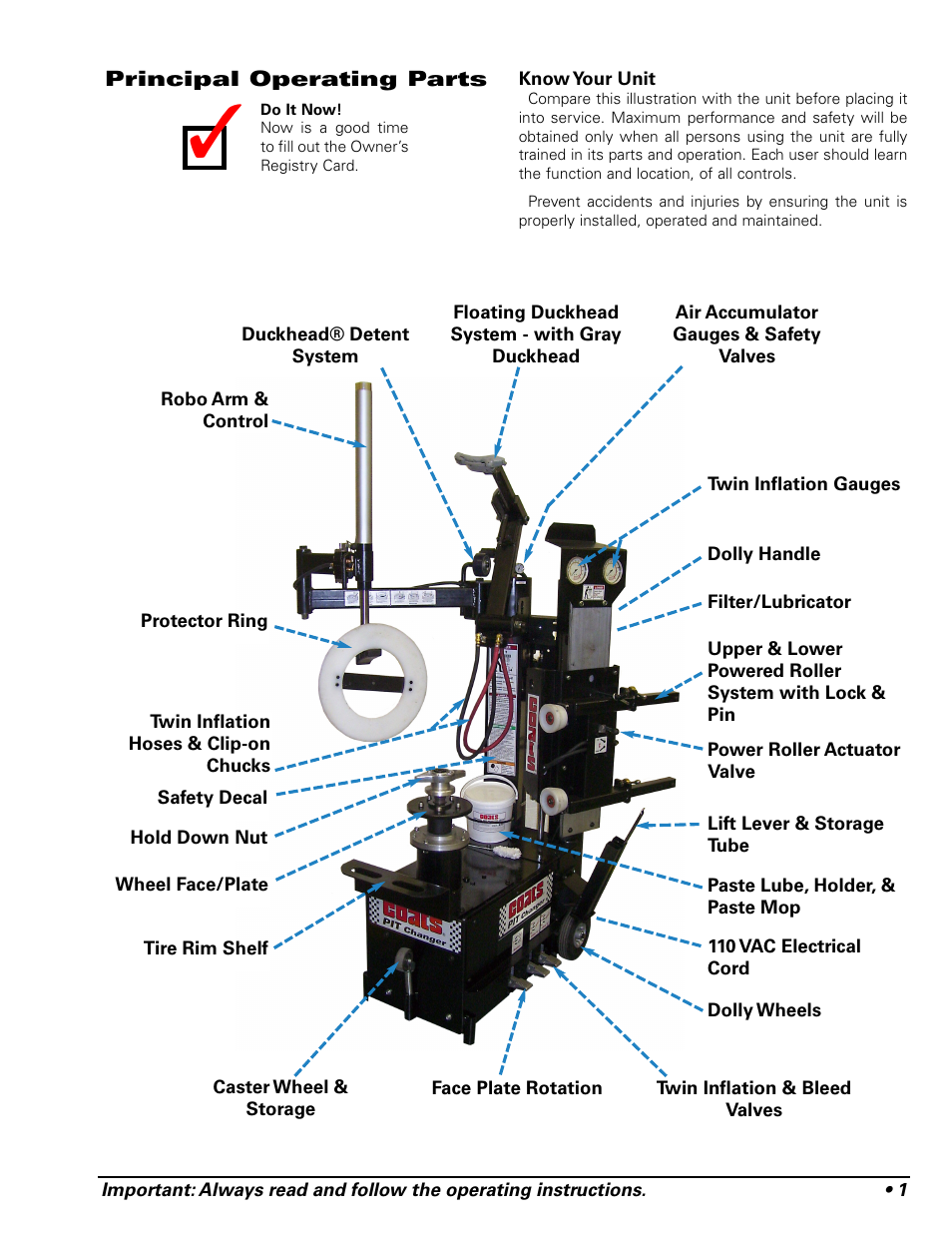 COATS Pit Tire Changer User Manual | Page 5 / 28