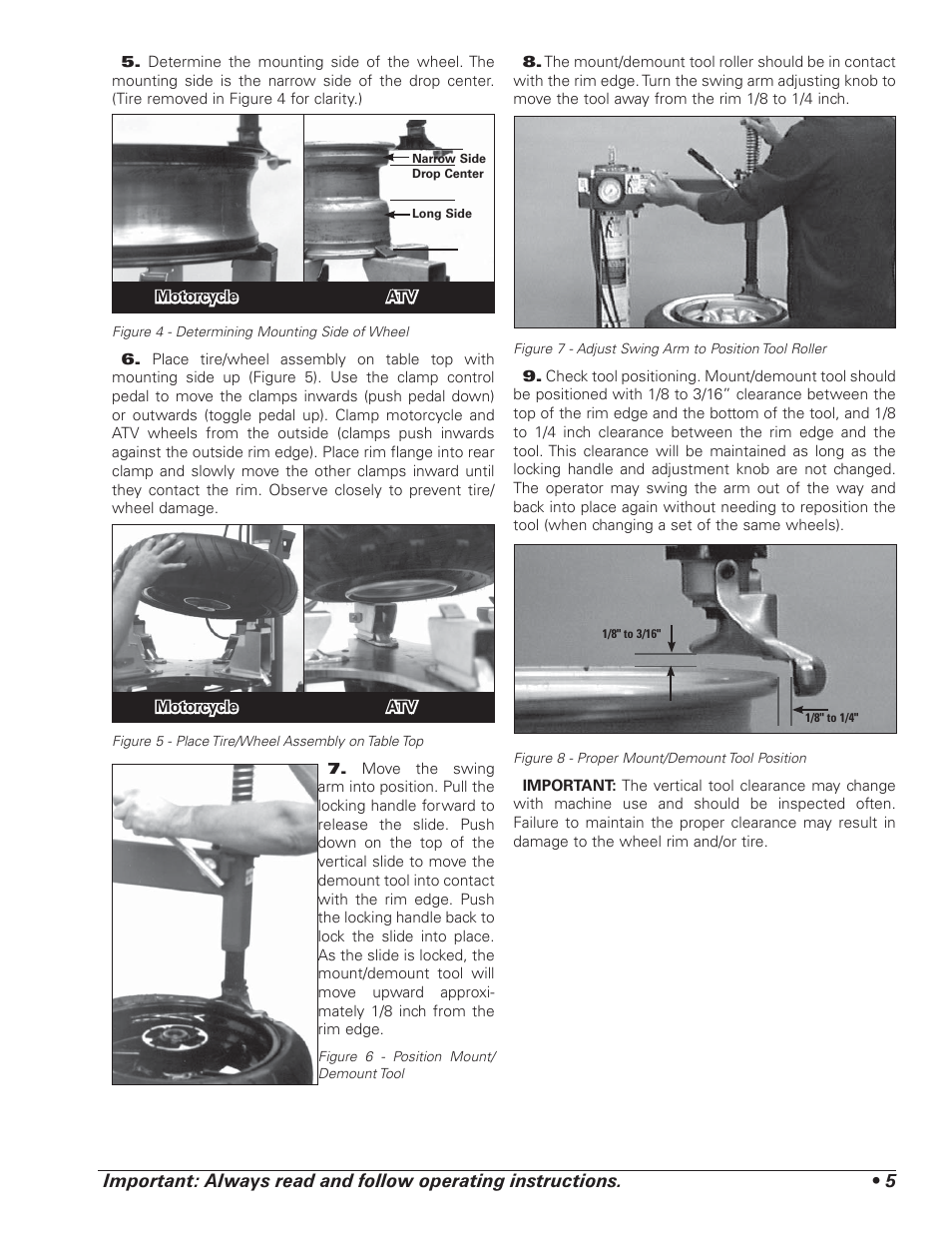 COATS RC-100 Tire Changer User Manual | Page 9 / 24