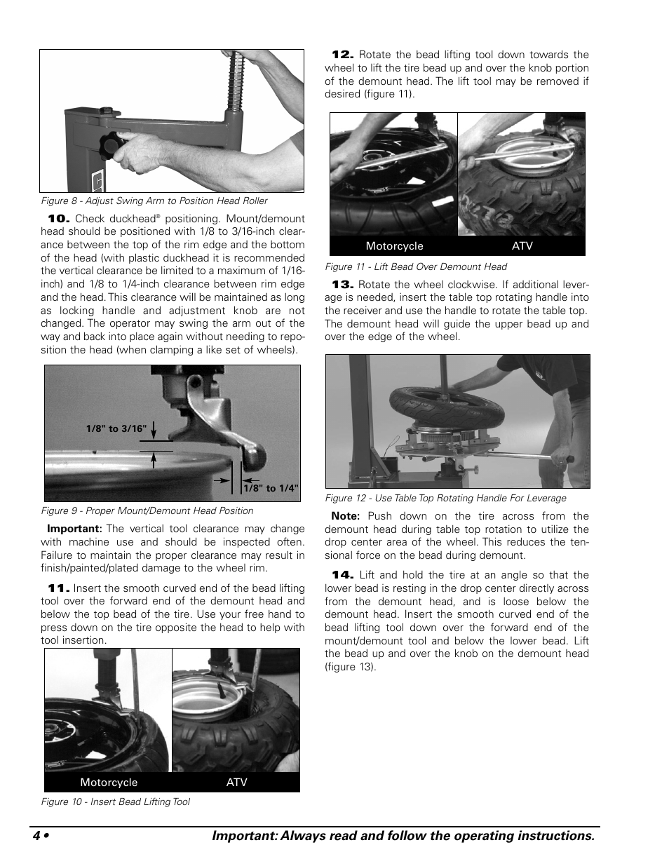 COATS RC-50M Rim Clamp Tire Changer User Manual | Page 8 / 16