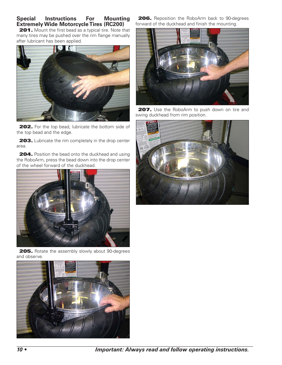 COATS RC150EX, RC200EX Tire Changer User Manual | Page 14 / 32