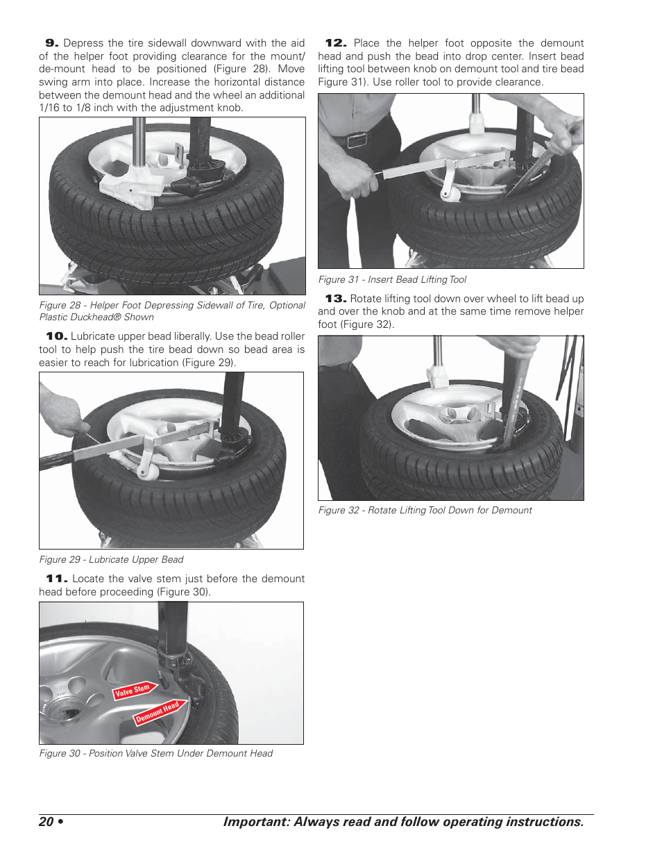 COATS RC150EX, RC200EX Tire Changer User Manual | Page 24 / 32