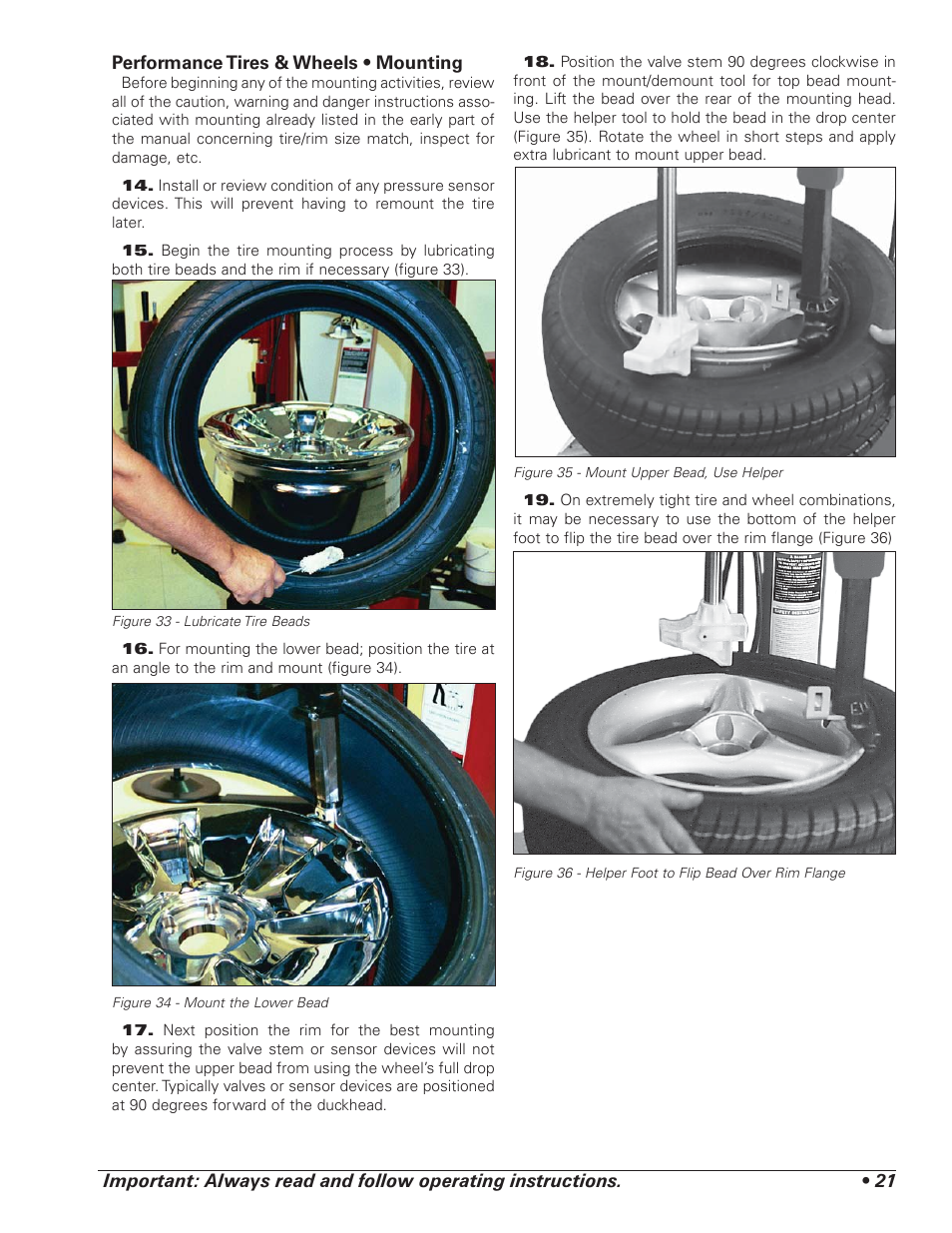 COATS RC150EX, RC200EX Tire Changer User Manual | Page 25 / 32