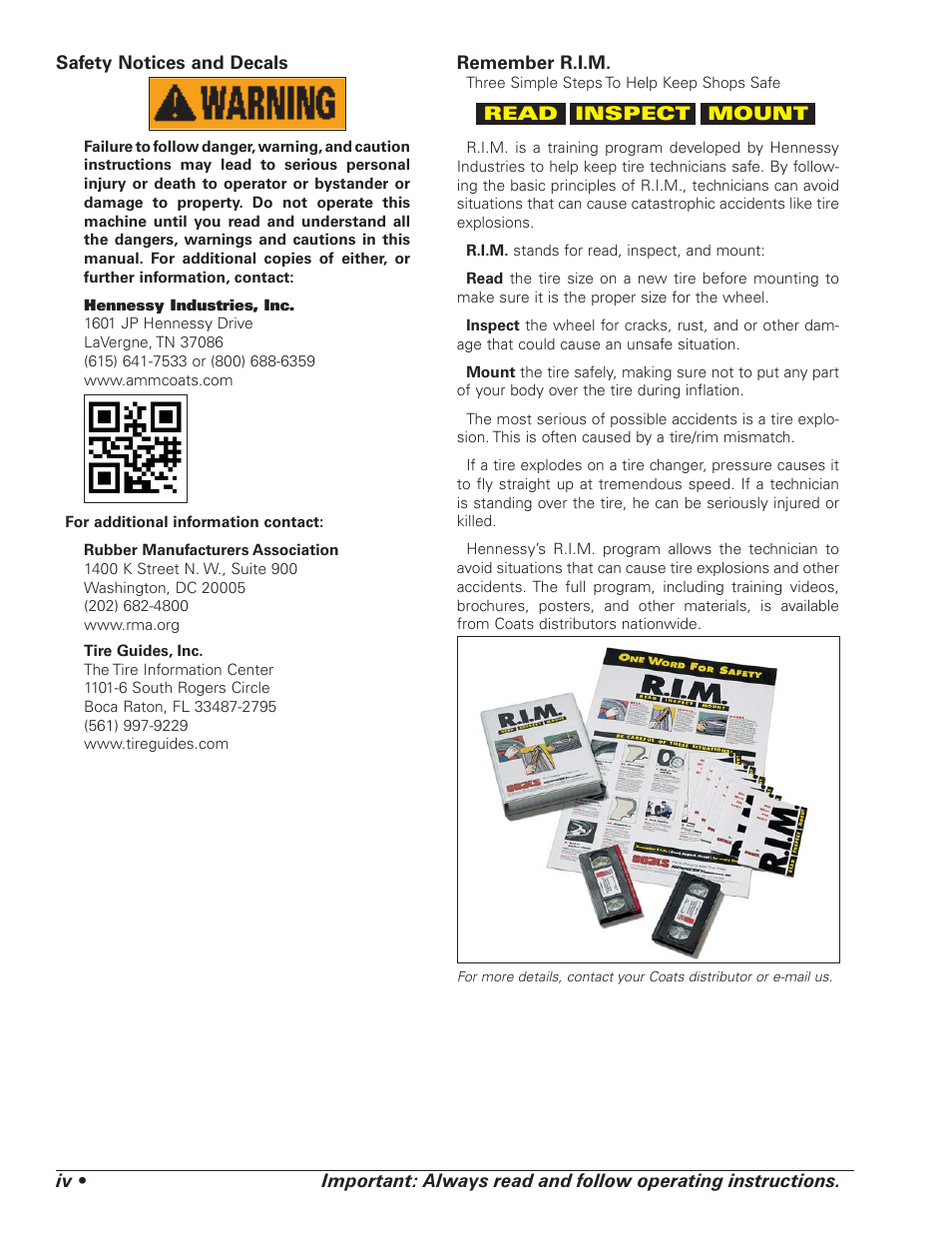 COATS RC150EX, RC200EX Tire Changer User Manual | Page 4 / 32