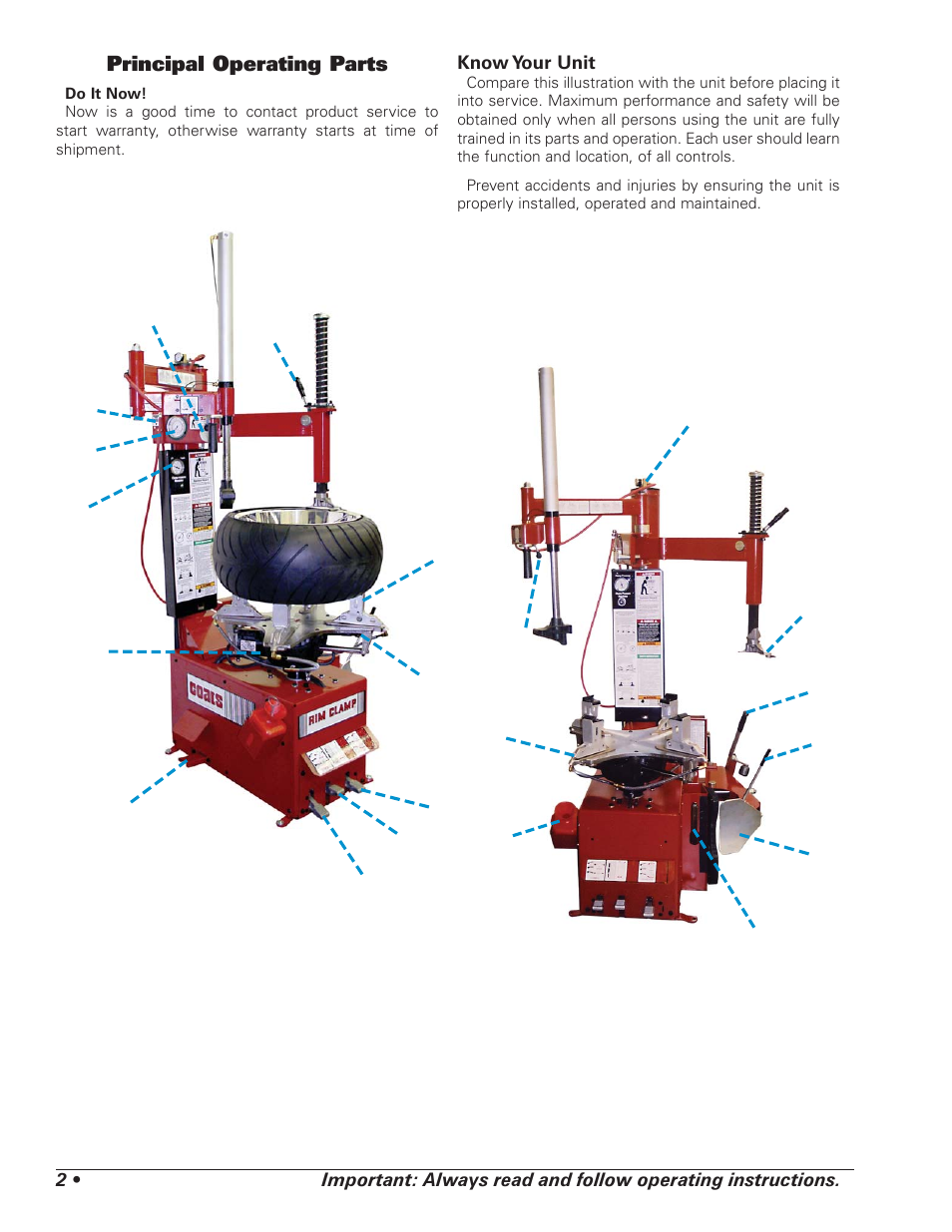 COATS RC150EX, RC200EX Tire Changer User Manual | Page 6 / 32