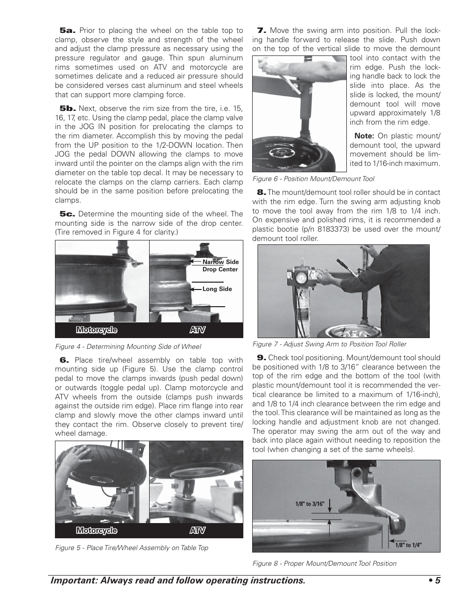 COATS RC150EX, RC200EX Tire Changer User Manual | Page 9 / 32